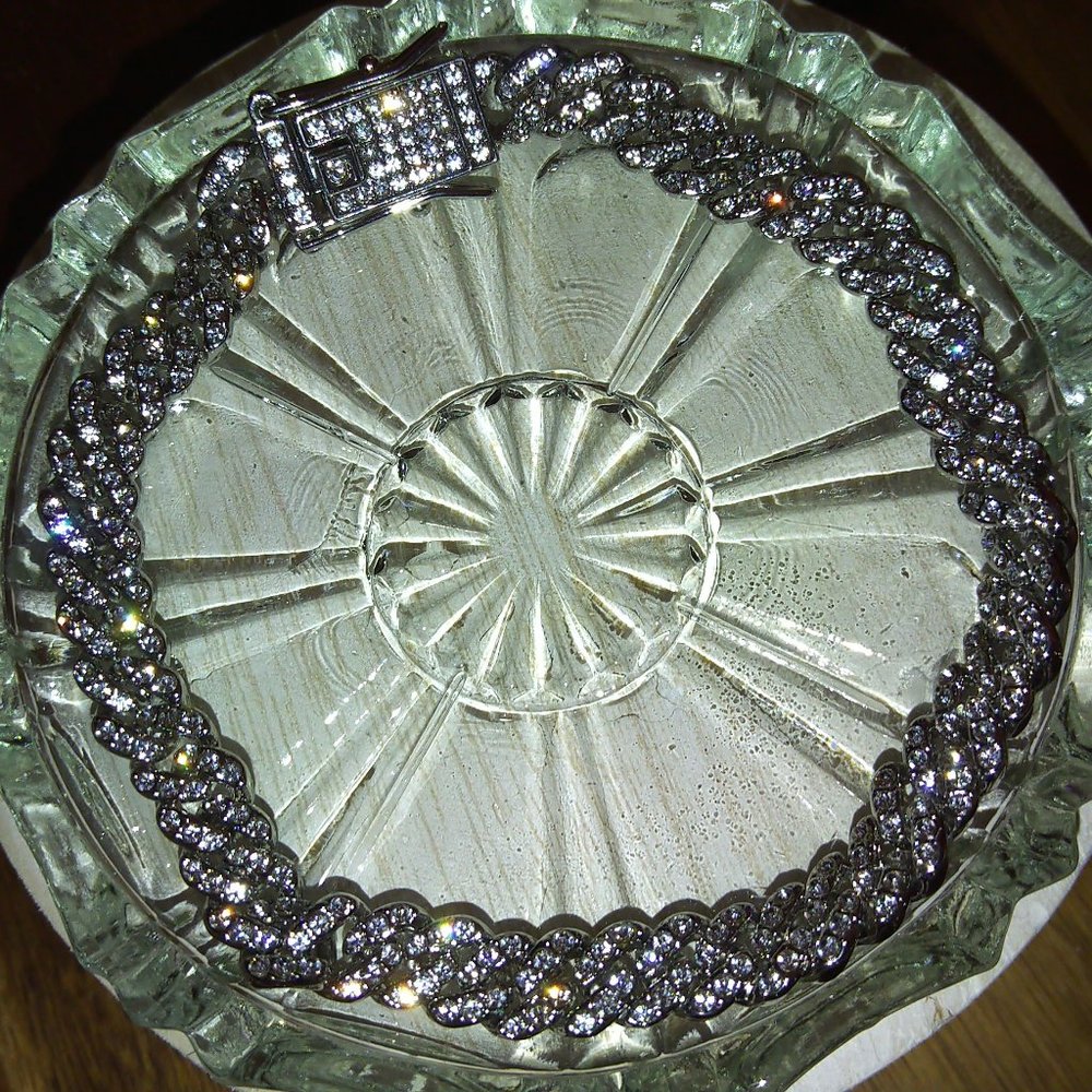 BLINGY buckle rhinestone anklet silvertone 9" NEW!